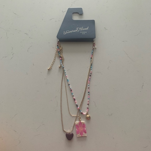 Universal Thread Sunflower and Heart Necklace 3 Piece Set - Gold Tone - NWT - Picture 3 of 6